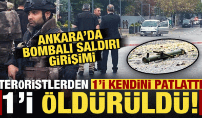 Ankara’da bombalı saldırı girişimi: Teröristlerden 1’i kendini patlattı diğeri öldürüldü!