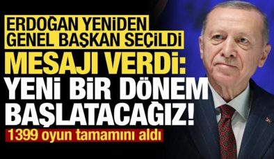 Son dakika: Erdoğan yeniden genel başkan seçildi! Mesajı verdi…